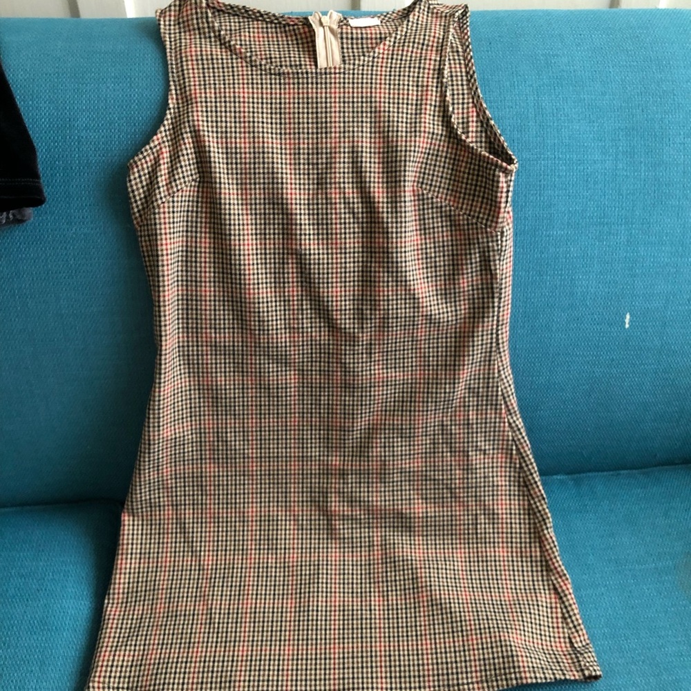 Brandy J Galt Thick Strapped checked dress